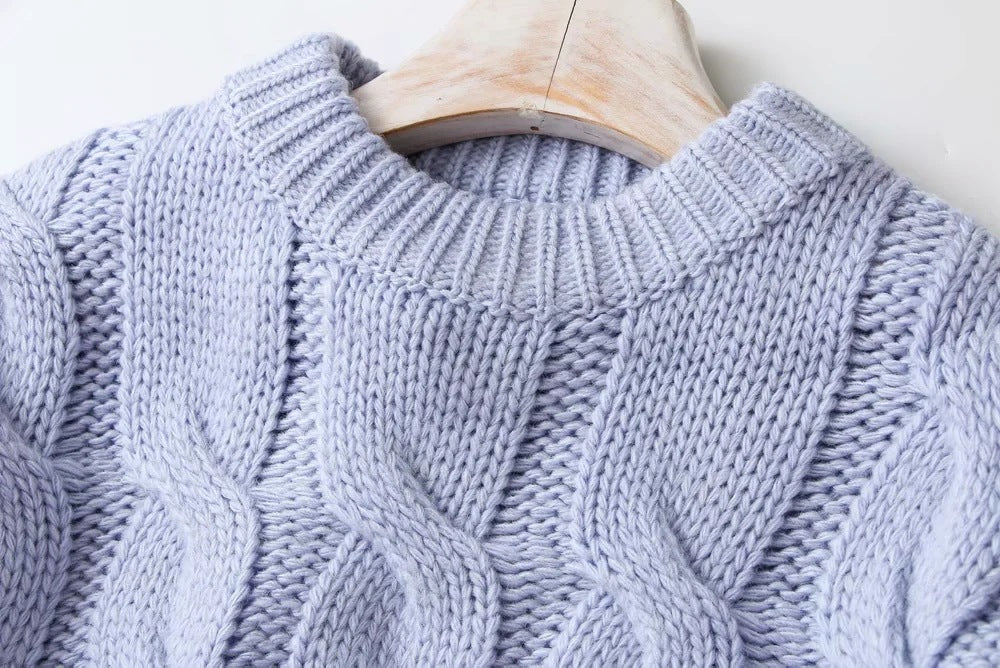 Fashion Ladies Slim Short Thick Knit Sweater