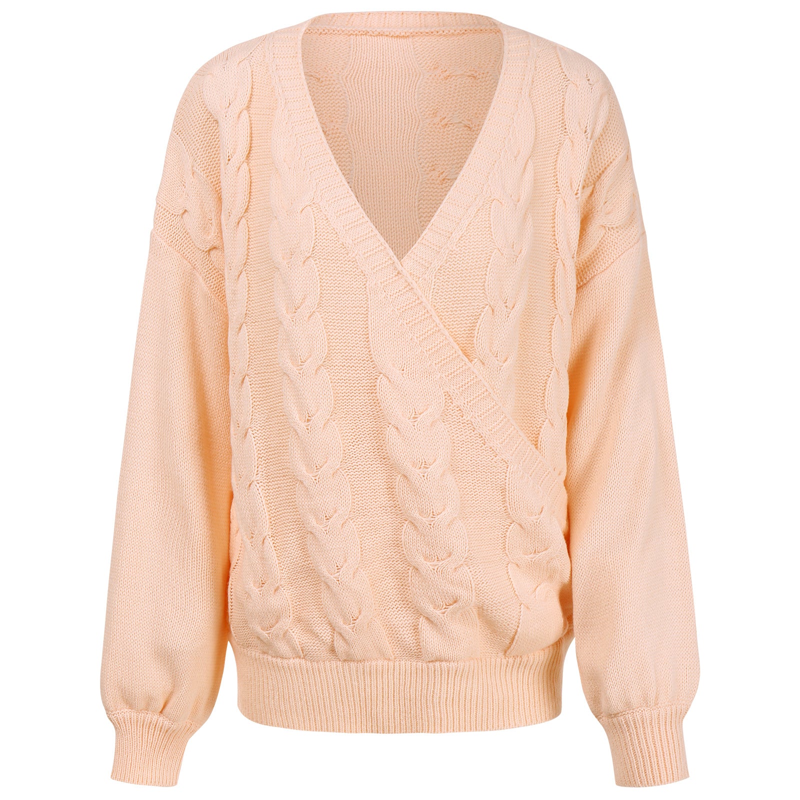 Women's V-neck Knitted Loose Sweater