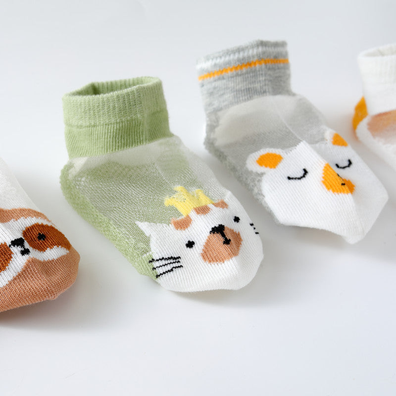5 Pairs Of Children Socks-Cute Animals