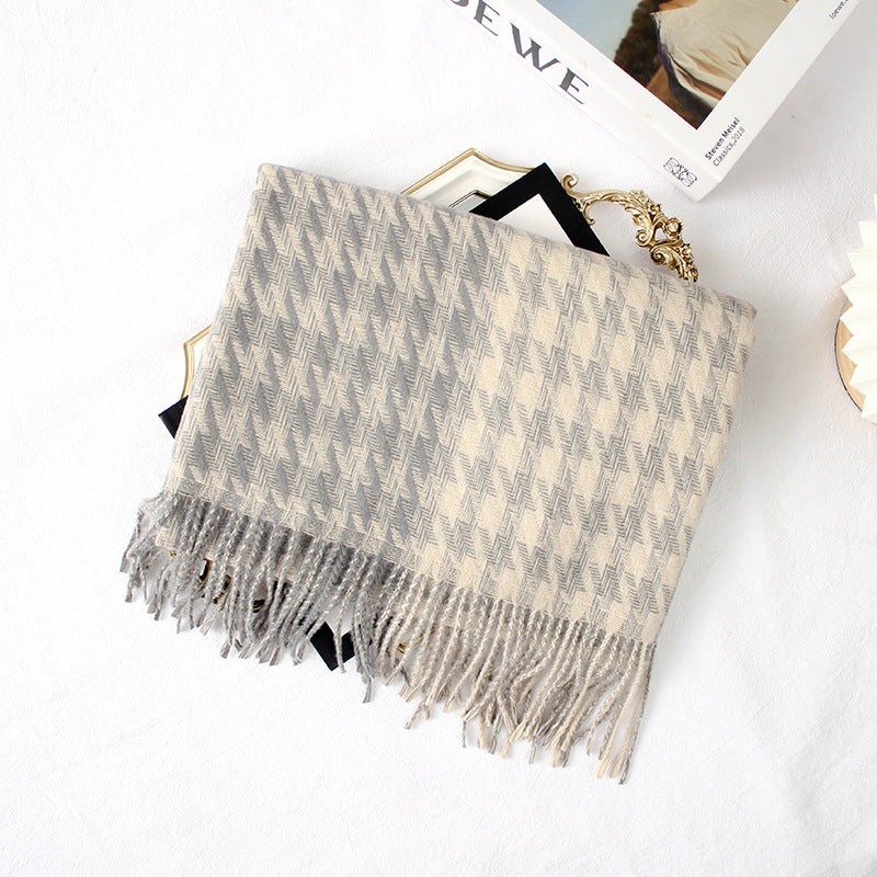 Double-faced Cashmere Woven Shawl Warm Scarf
