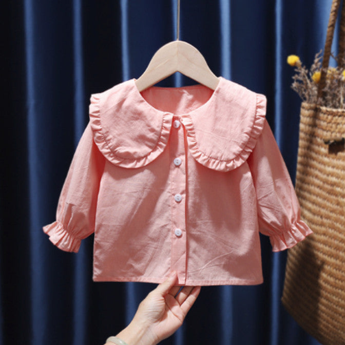 Baby Girl's Simple Long Sleeve Spring Shirt