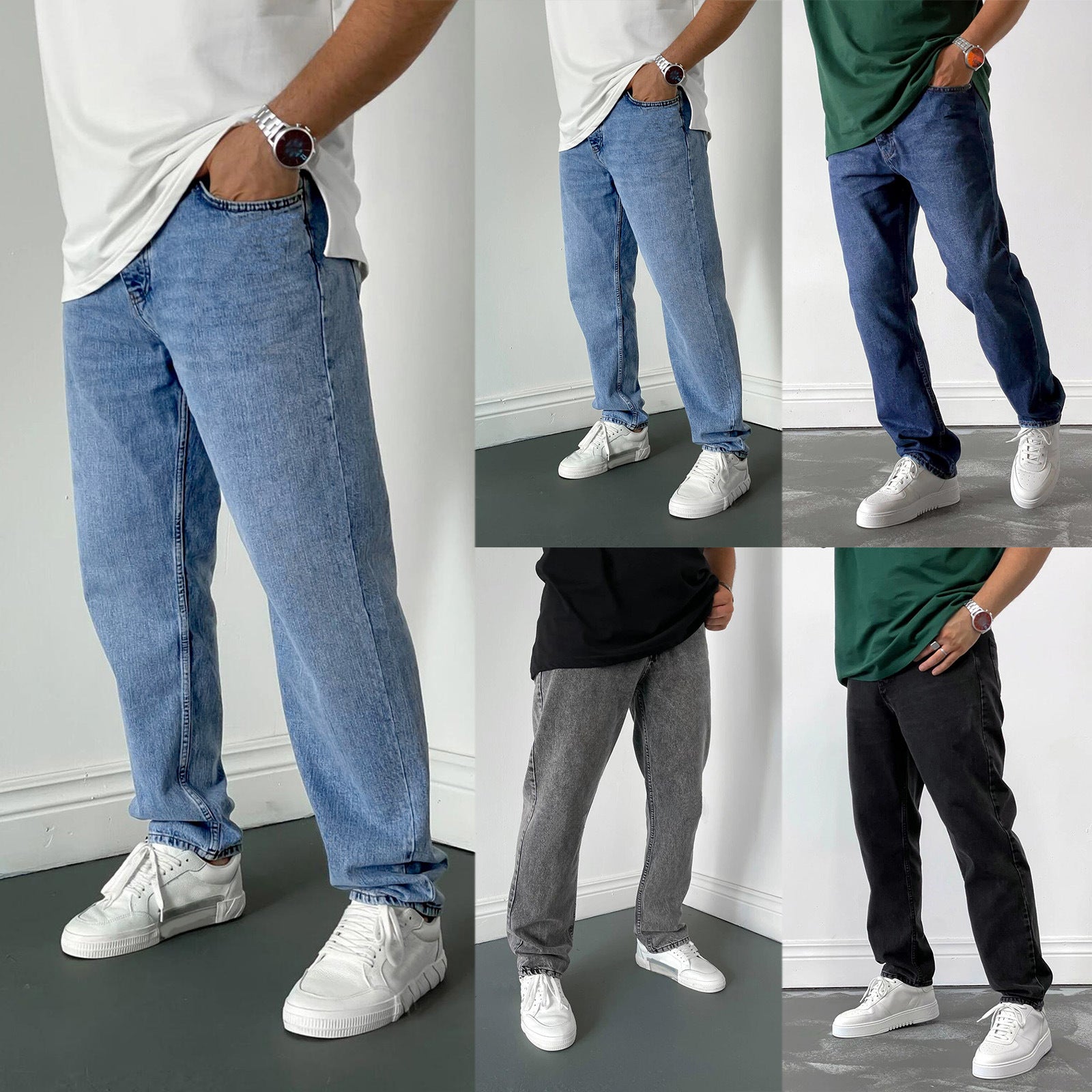 Men's Jindian Small Straight Jeans Simple Four Colors