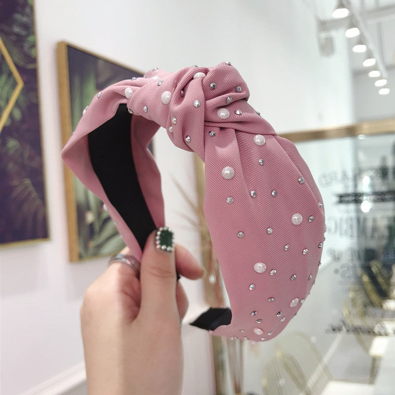 New 2019 Fashion Girls Headband Handmade Shining Pearls Rhinestone