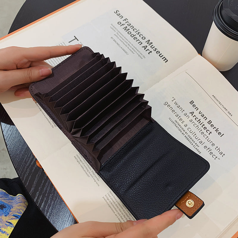 Fashion Stitching Flip Printed Organ Card Case
