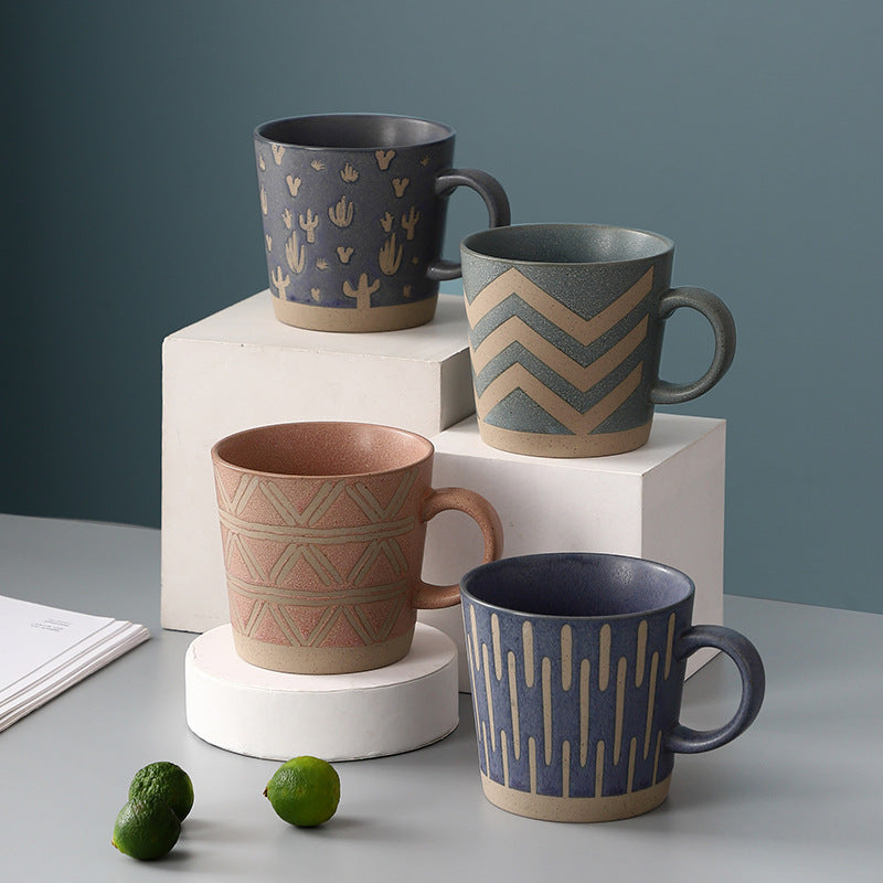 Nordic Retro Ceramic Cup Simple Office Teacup Couple Single Universal