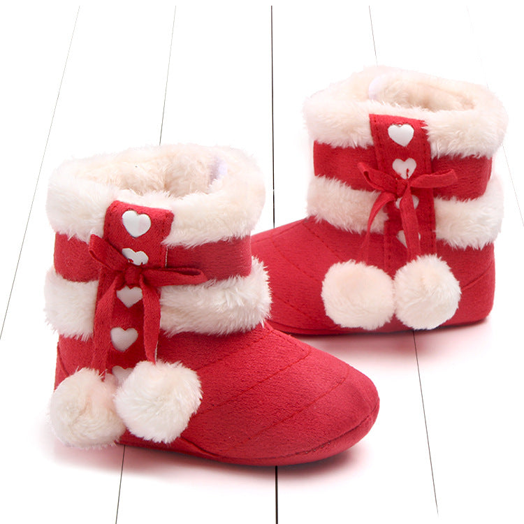 Bow stuffed baby toddler shoes