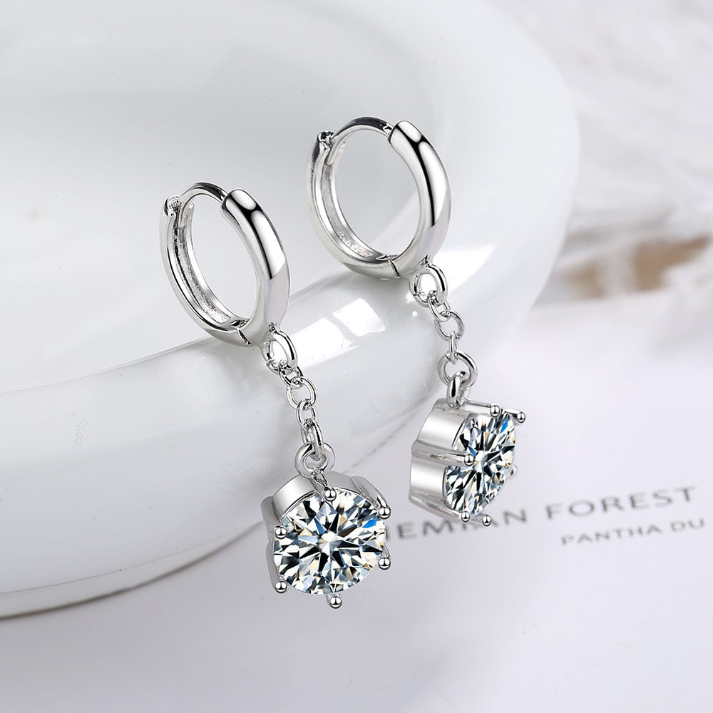 Zirconium Diamond Earrings silver