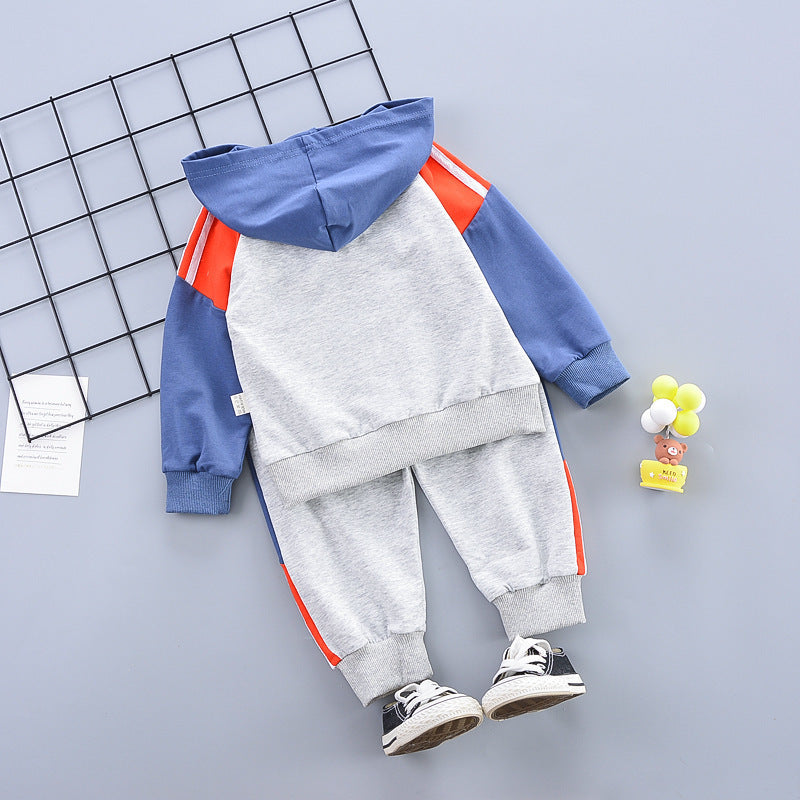 Boys Two-piece Children's Fashion Zipper Shirt Sports Pants Suit 1-3 Years Old