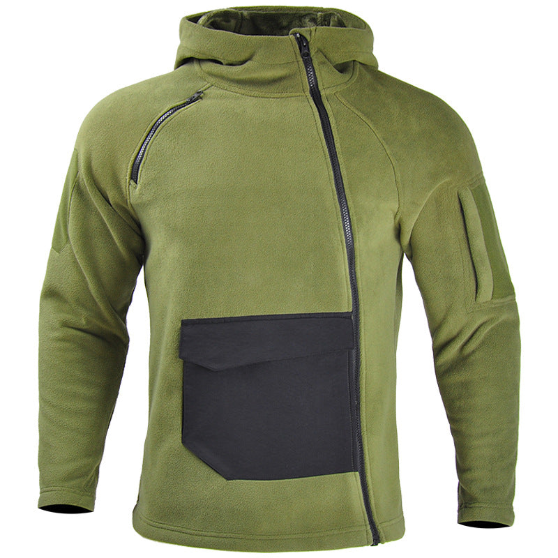 Camouflage Hooded Fleece Men's Casual Outdoor Warmth Breathable Thick And Loose