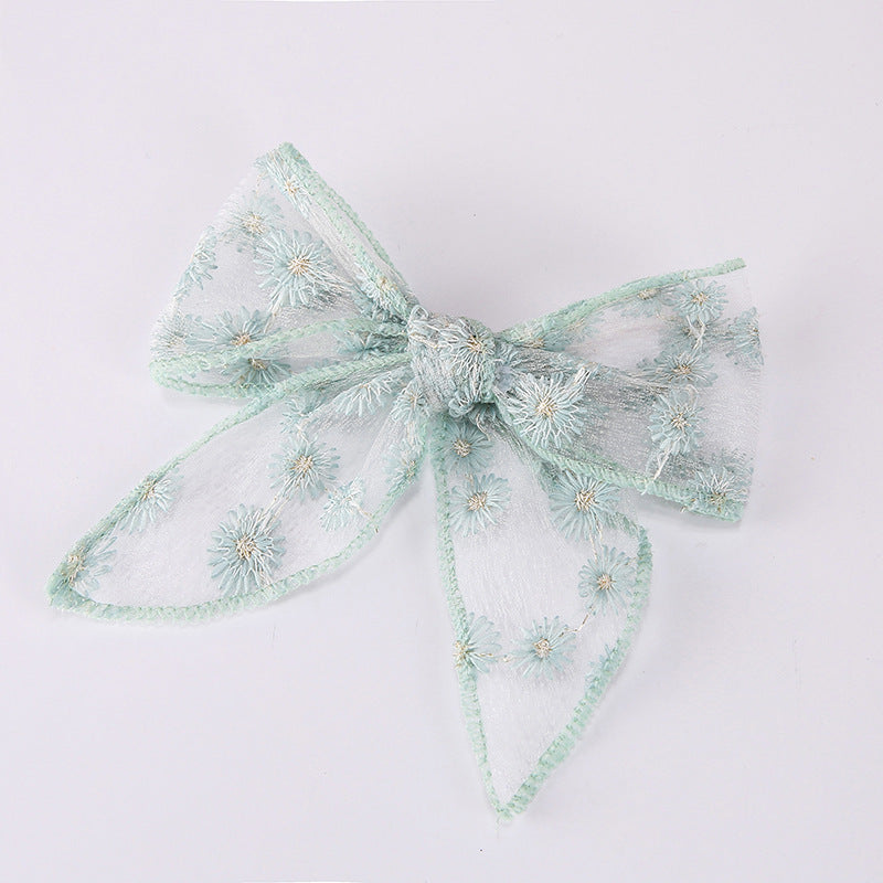 European And American Embroidery Printing Children's Bow Hairpin