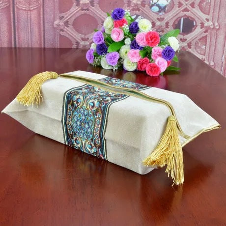 Classical Luxury Flower Modern Home Fabric Decoration Tissue Box