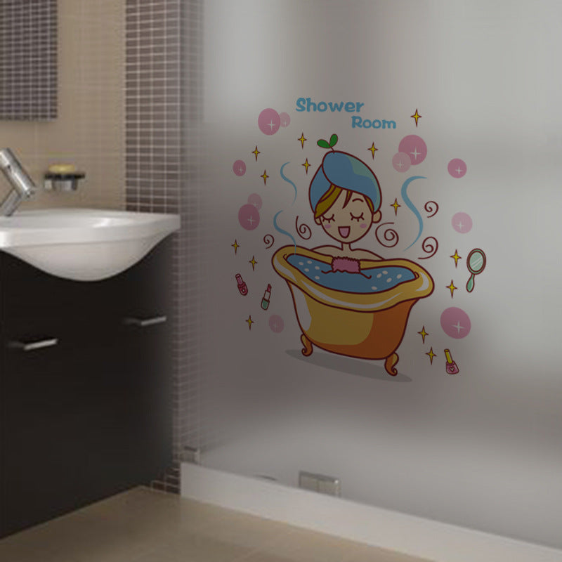 Cute Beauty Cartoon Creative Fashion Toilet Toilet Stickers