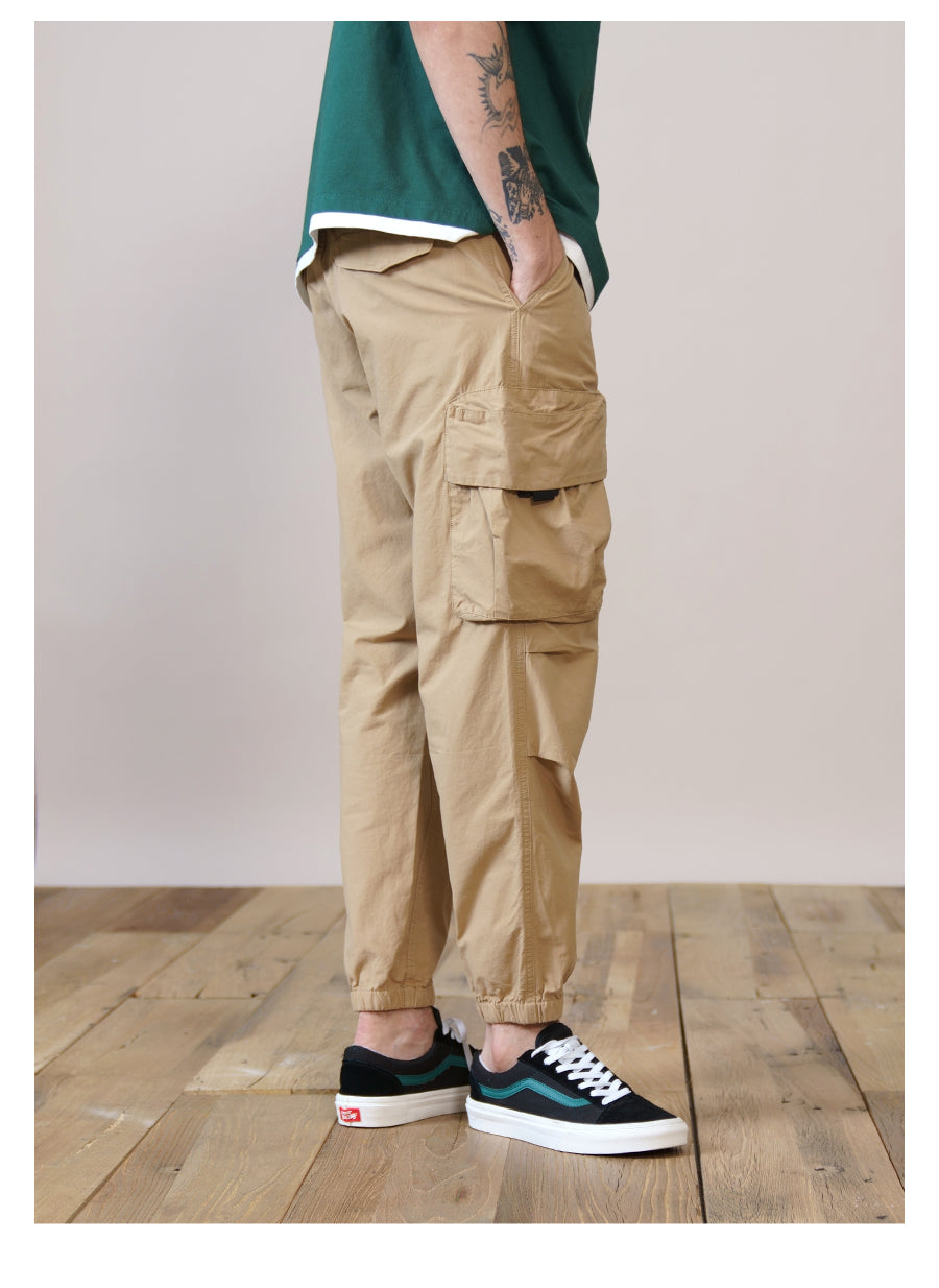 Autumn New Style Multi-bag Tooling Trousers Casual Cropped Trousers Men