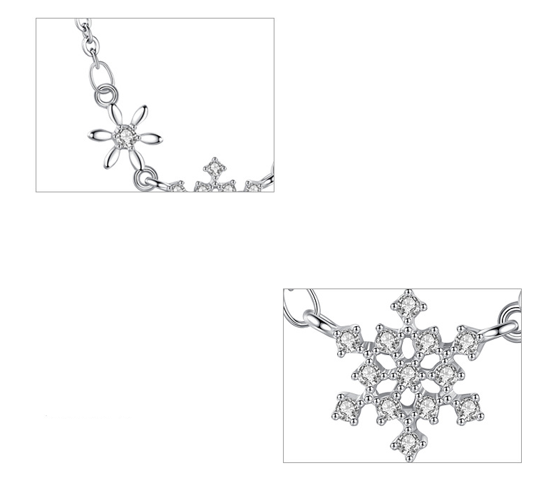 S925 Sterling Silver Snowflake Pendant Necklace