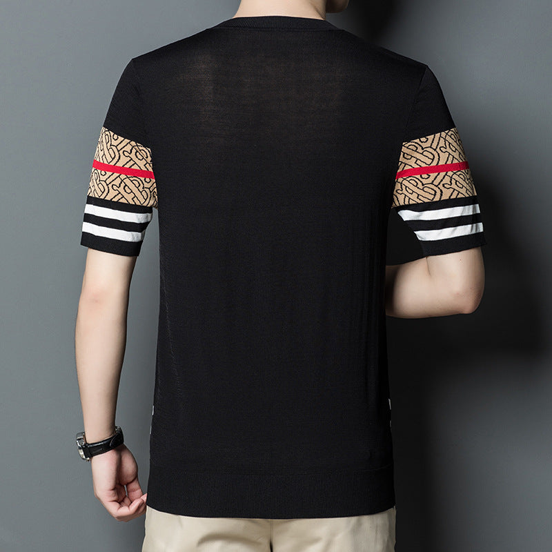 Printed Casual Half-sleeved Round Neck T-shirt