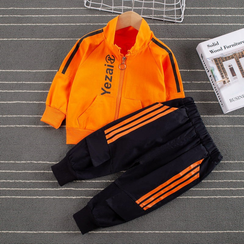 Sports Style Striped Two-piece Children's Clothing Children's Boys And Baby Casual Suits