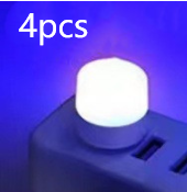 USB Plug Lamp Computer Mobile Power Charging USB Small Book Lamps LED Eye Protection Reading Light Small Round Light Night Blue