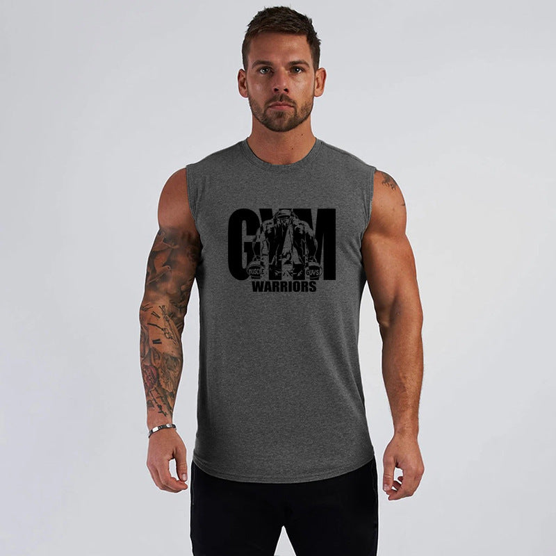 Men's Printed Tight Fitness Sports Tank Top Sleeveless