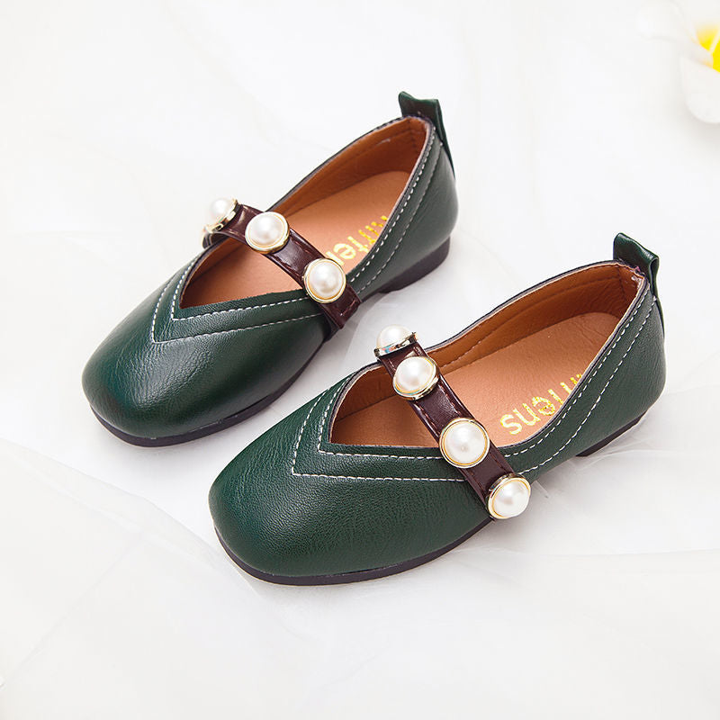 Spring And Autumn Girls' Leather Princess Shoes