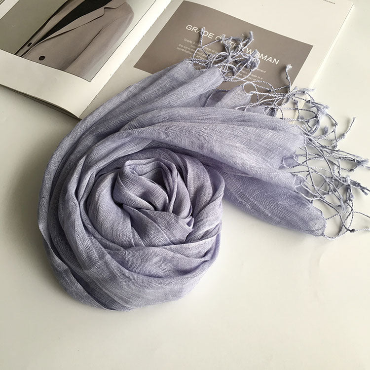 Thin Linen Candy Color Scarf Travel Holiday Sunscreen Shawl