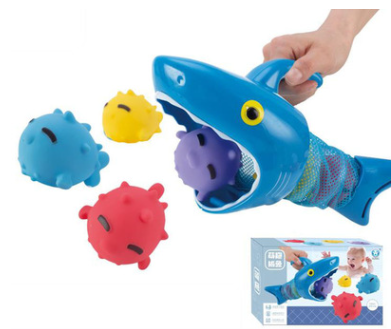 Cartoon Animal Bath Toy Shark Fishing For Small Fish