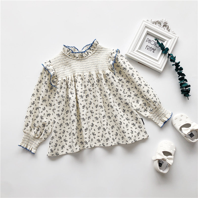 Lace Collar Floral Western Baby Doll Long-sleeved Shirt