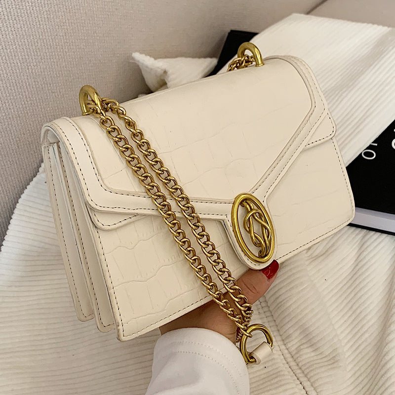 Autumn And Winter New Trendy Fashion Stone Grain Crossbody All-match Ins Chain Shoulder Bag