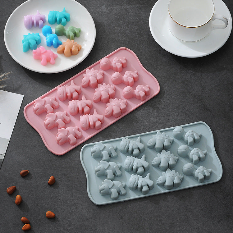 DIY Animal Chocolate Silicone Mold Soft Candy Epoxy Mold Baking Tools Ice Cube Grid Mold
