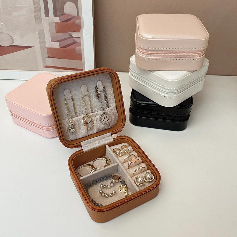 Single Layer Zipper Portable Jewelry Storage Jewelry Box