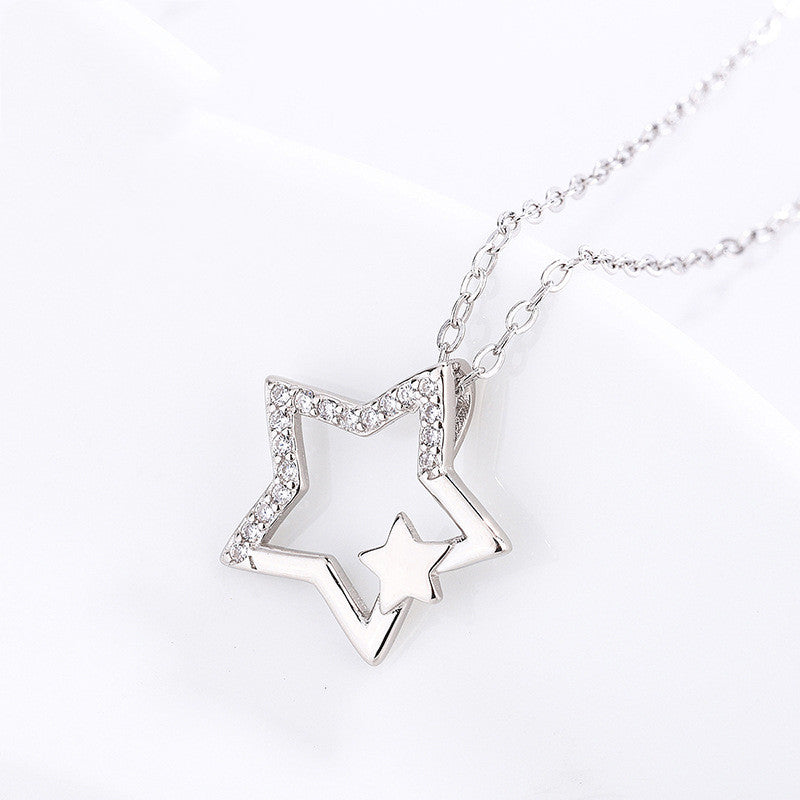 Fashionable And Simple Five-pointed Star Pendant Hip Hop Clavicle Chain For Women