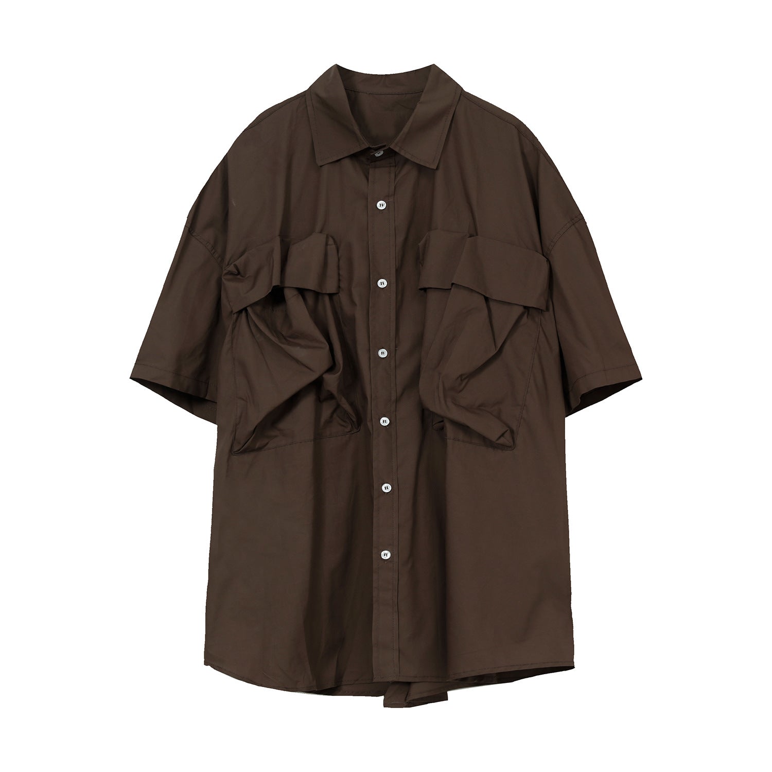 MTL Men's 2021 Summer New Products Retro Lazy Workwear Shirt Men's Loose Trend Short Sleeve Shirt