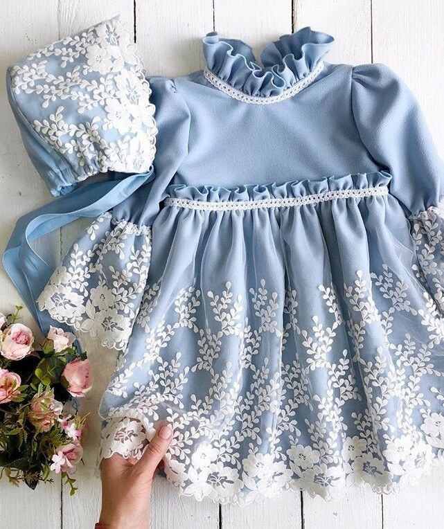 Floral Girl Dress Childrens Clothing Lace Summer