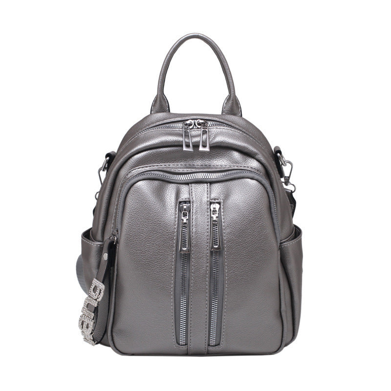 Soft Leather Crossbody Large Capacity Backpack
