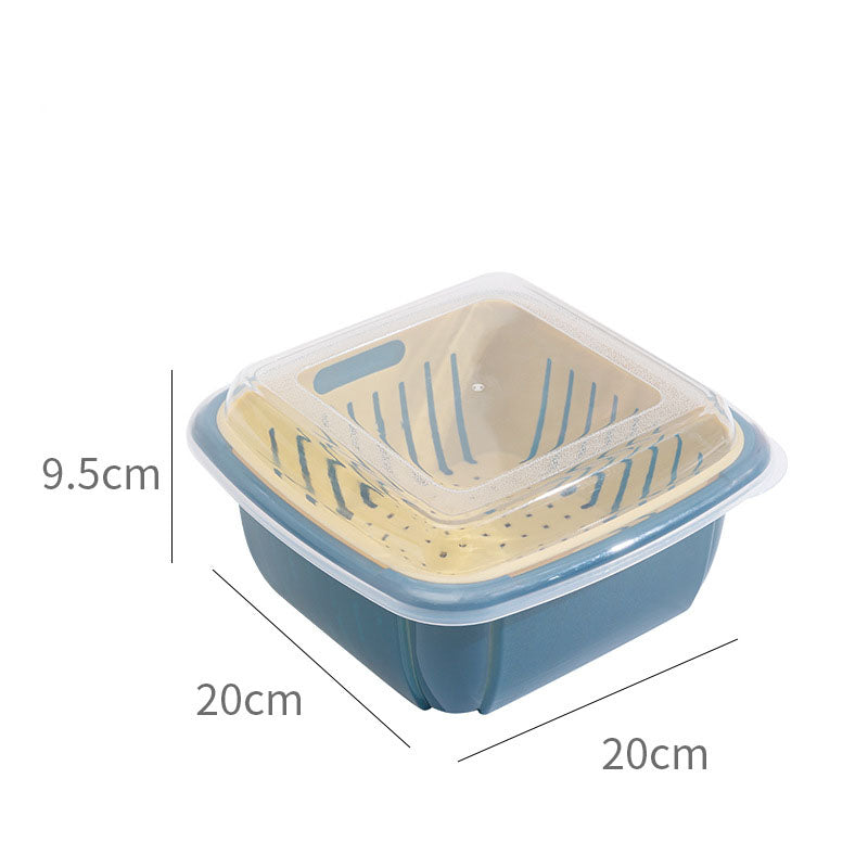 Household Double-layer Drain Basket With Lid