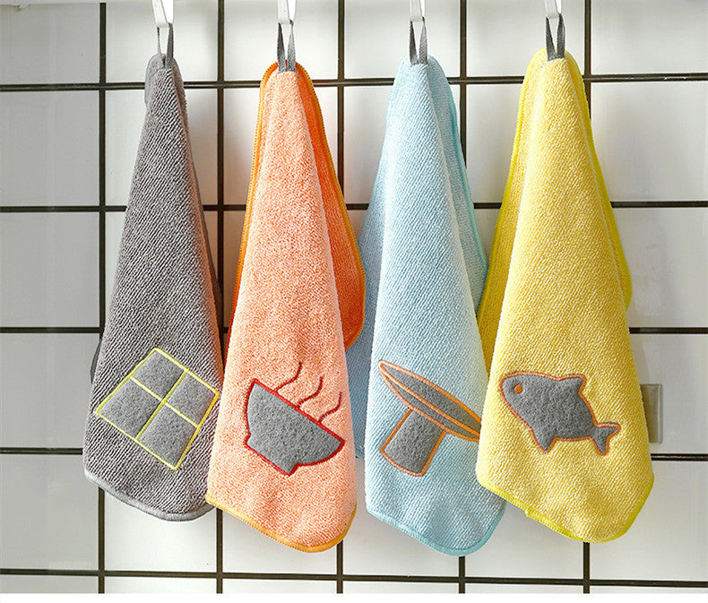 Thickened Microfiber Absorbent Dishwashing Cloth