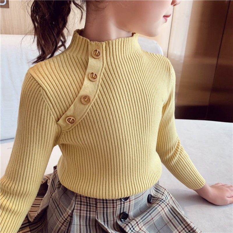 Fashion Children's Simple Solid Color Bottoming Shirt