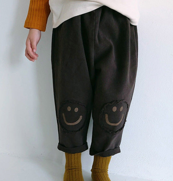 Clothes New Trousers Loose Korean Fan Cartoon Smiley Print