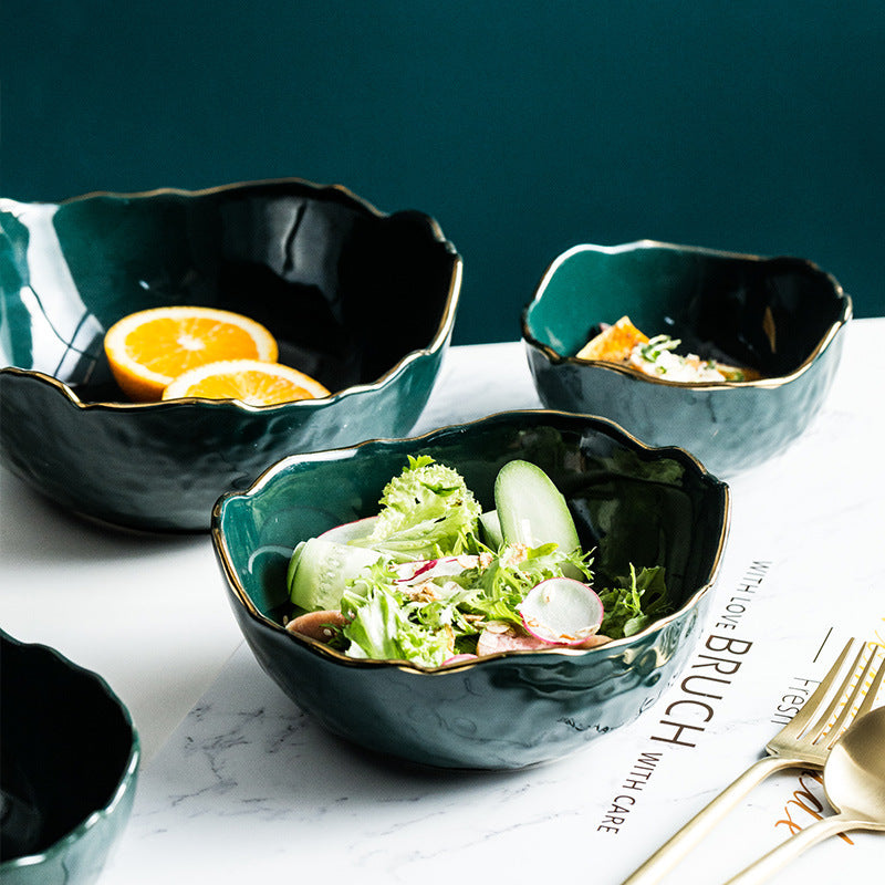 Emerald Phnom Penh Creative Home Large Fruit Plate Breakfast Soup Bowl Ceramic Salad  Single