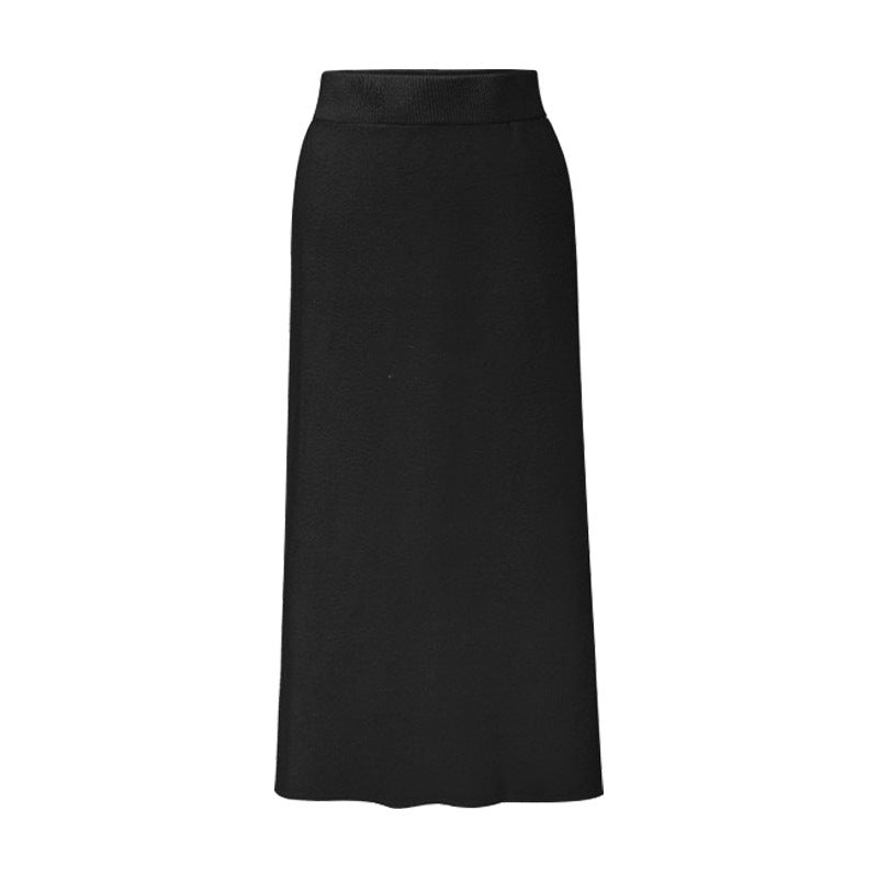 Mid Length High-waist Plus Size Thickened Split One Step Skirt
