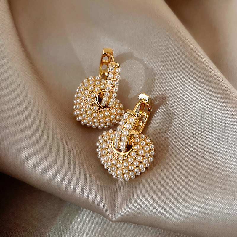 Love Pearl Earrings, High-end, Light, Luxurious And Fashionable