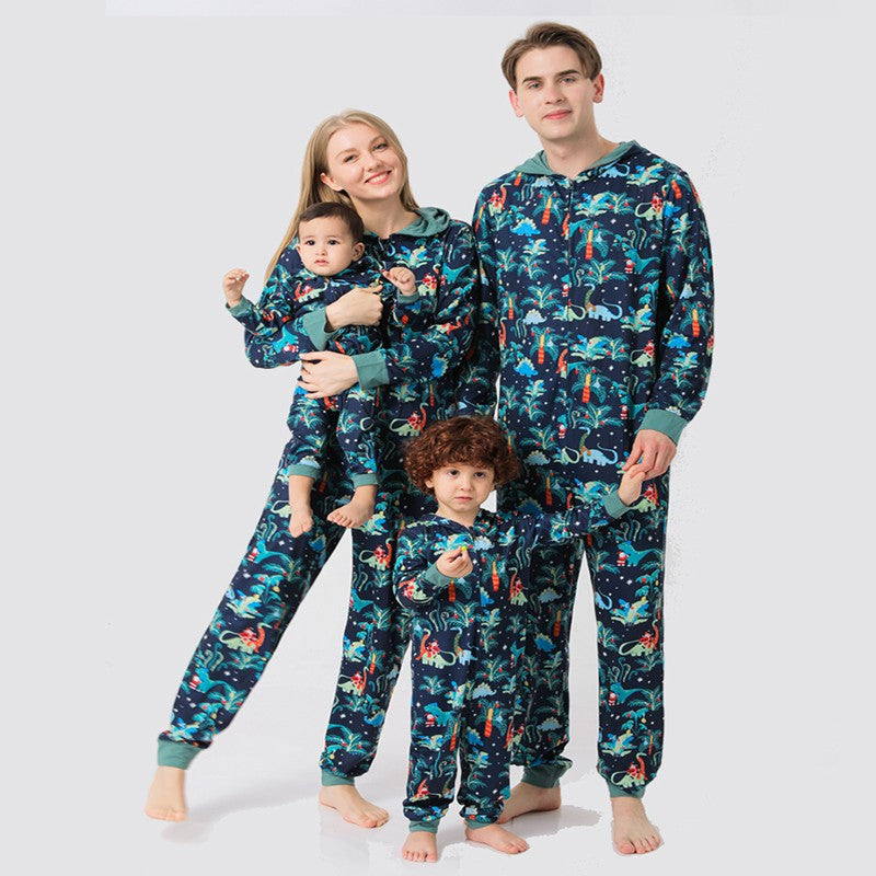 Family Casual Printed Cotton Clothes Suit