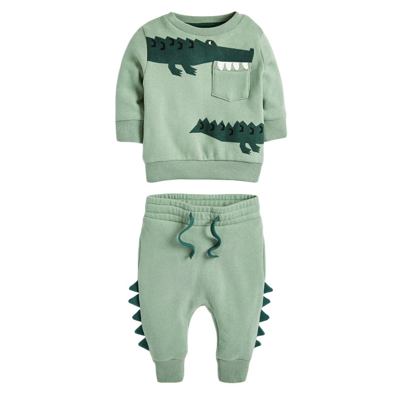 Fleece Children's Suit Europe And America Autumn And Winter New Cartoon Long-sleeved Boys