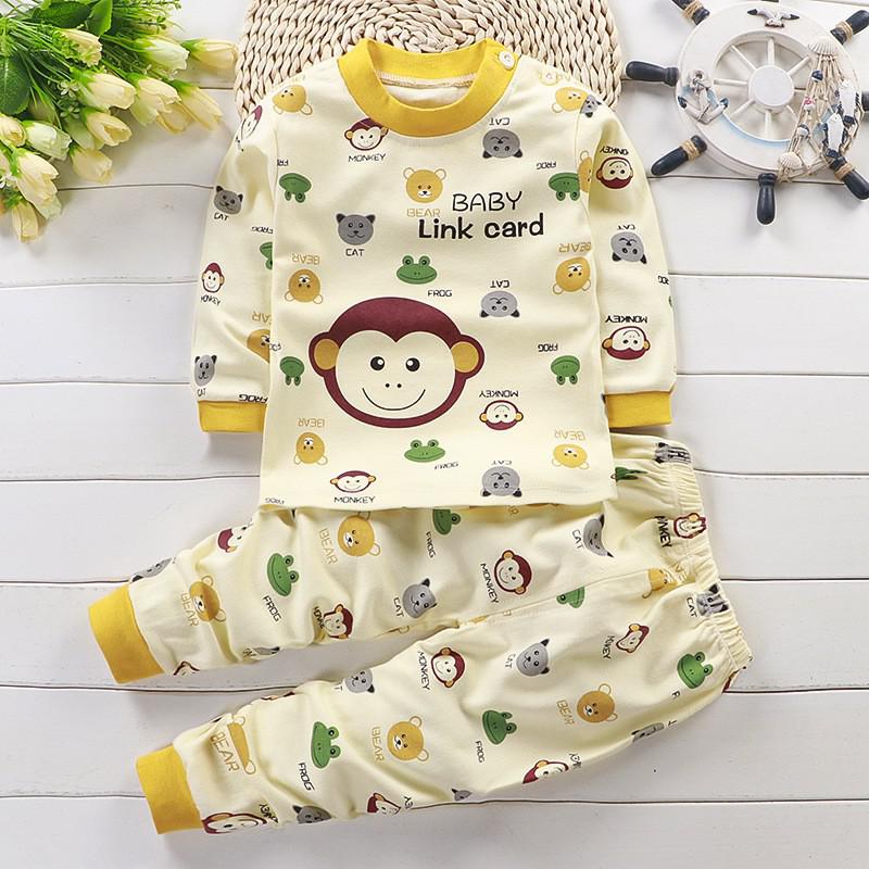 Autumn Cotton Base Baby Pajamas Set
