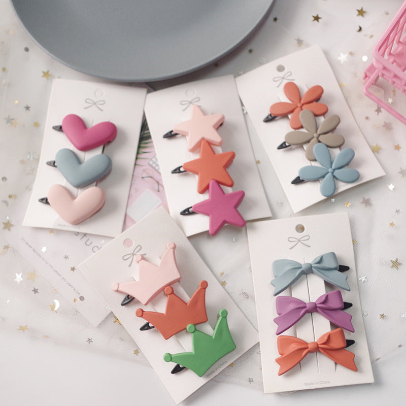 Sweet Candy Color Frosted Frog Buckle Liu Haibian Hairpin