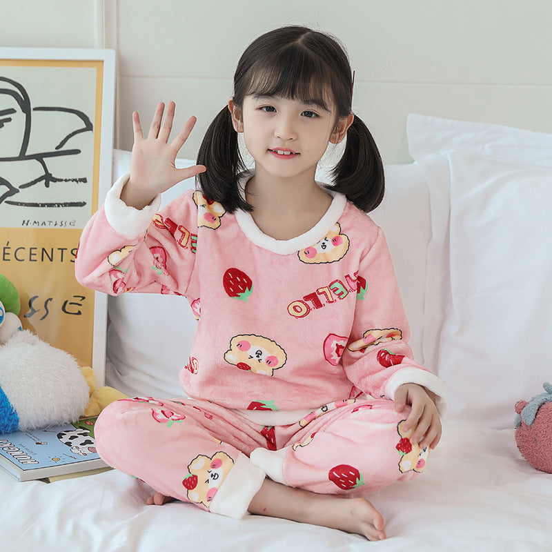 Cute Children's Flannel Pajamas For Girls