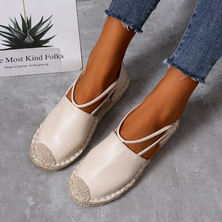 Flat Fisherman Shoes Round-toe Straw Woven Breathable Single Shoes