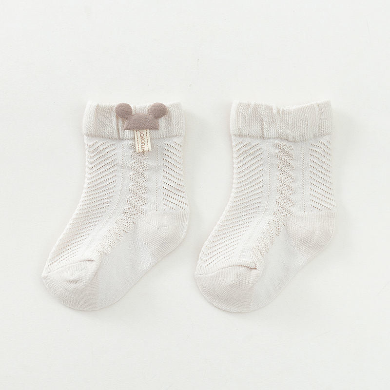 Cotton Baby Mesh Breathable Short Boneless Socks For Newborns And Young Children