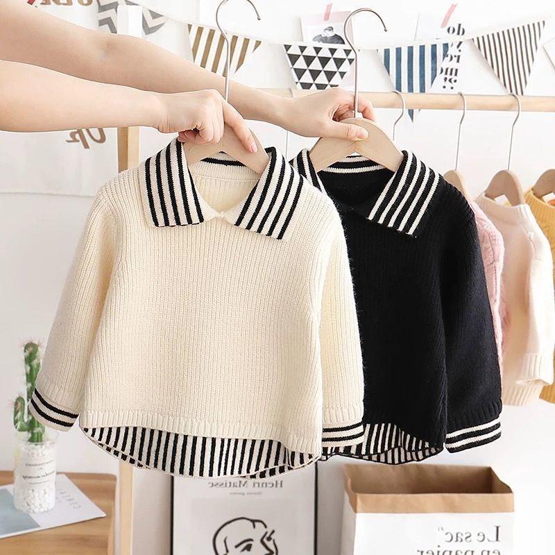Fashion Simple Children's Solid Color Bottoming Sweater