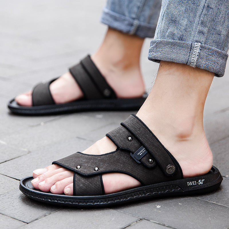 Outdoor Trendy Beach Sandals For Sports Wear Dual-use Non-slip Driving Slippers