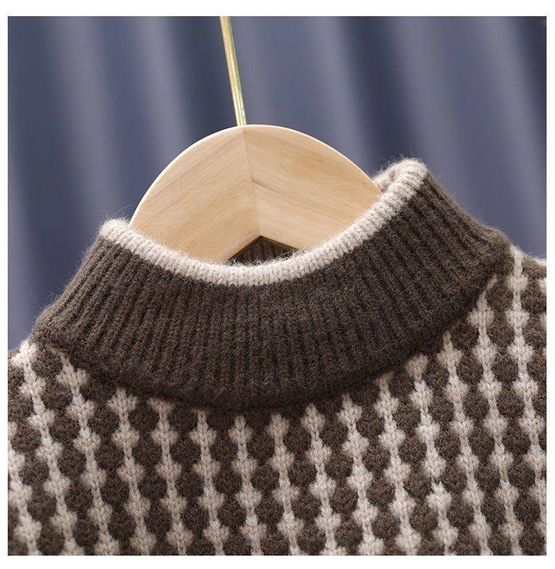 Fashion Simple Solid Color Children's Thickened Sweater